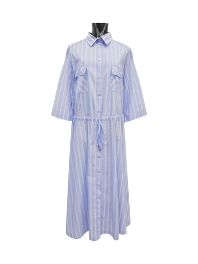 M713 Printed Gabardine Chemisier Dress