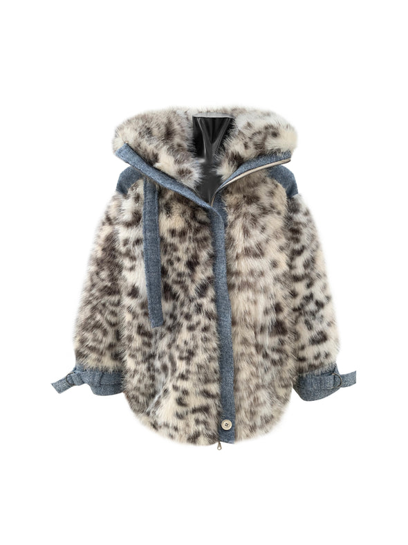 S400 GIUBBOTTO IN ECOPELLICCIA LEOPARDATA