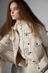 M713 Printed Gabardine Chemisier Dress