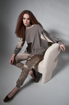 M713 Printed Gabardine Chemisier Dress