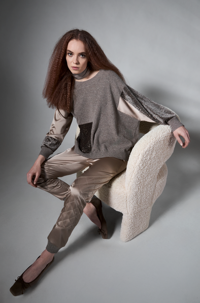 M713 Printed Gabardine Chemisier Dress