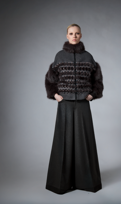 M713 Printed Gabardine Chemisier Dress