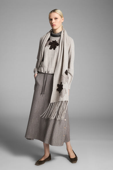 M713 Printed Gabardine Chemisier Dress