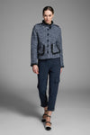 M713 Printed Gabardine Chemisier Dress