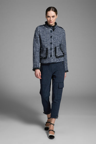 M713 Printed Gabardine Chemisier Dress