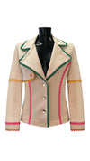 Pique knit jacket with lace inserts