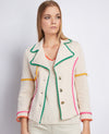 Pique knit jacket with lace inserts
