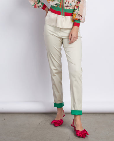 Satin fabric trousers